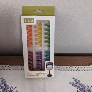 True~Savoy Springy Silicone~ Wine Charms Set Of Six~ NEW IN BOX
